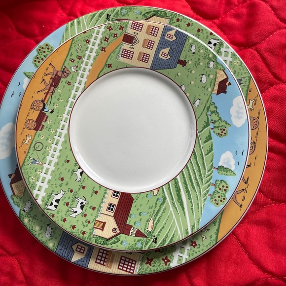 Sango China Country Road Cups, Saucers and plates 2 sets (3 piece/set) - Picture 4 of 17